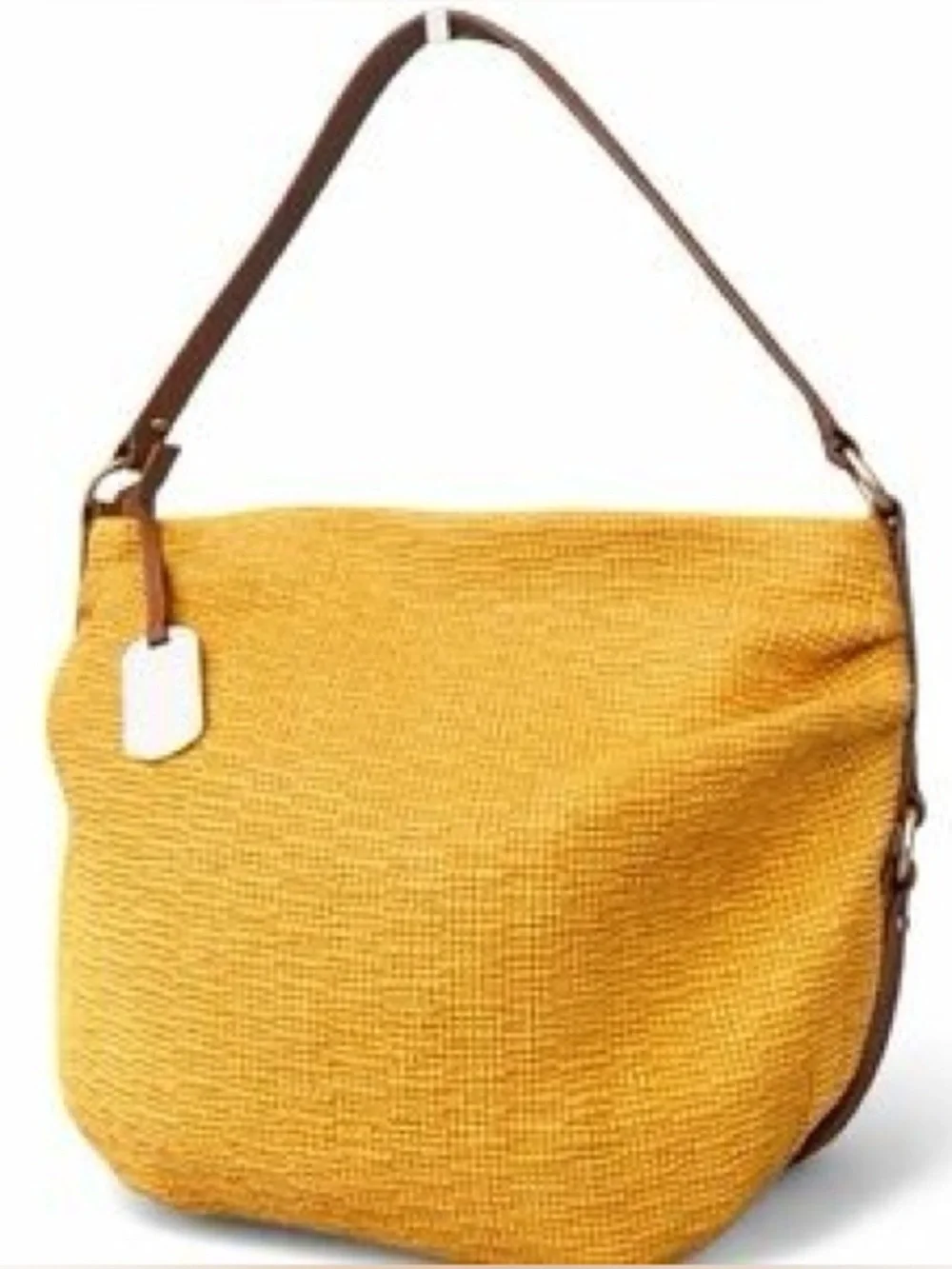 Furla Mustard yellow textured leather hobo bag